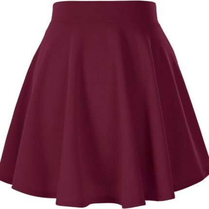 Women's Basic Versatile Stretchy Flared Casual Mini Skater Skirt